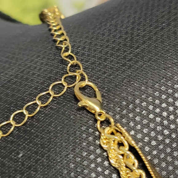 Gold Plated Layered Necklace, Chanel Zipper Pull - Picture 3 of 5